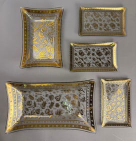 A Group of Georges Briard 'Persian Garden' Glass Serving Dishes