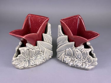 A Pair of McCoy 'Blossom' Planter Bookends