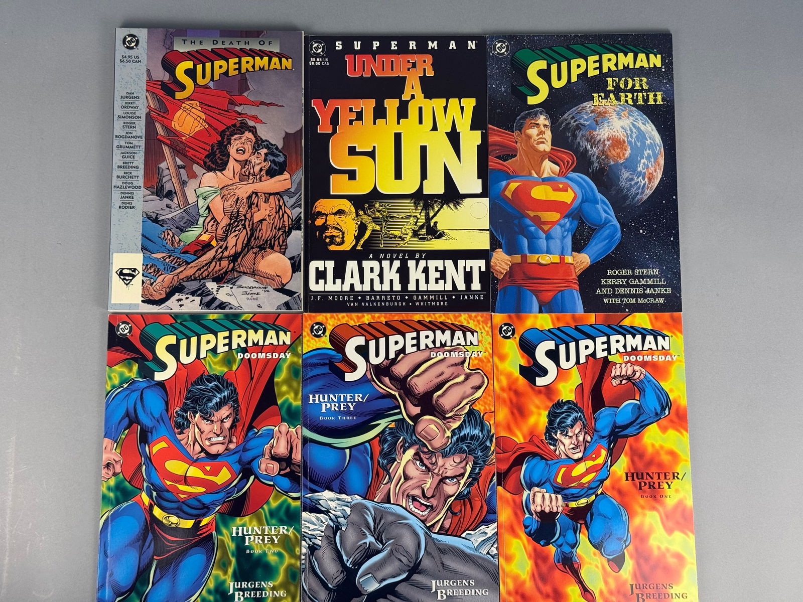 Six DC Comics Superman Graphic Novels, including 'The Death of Superman' and 'Doomsday: Hunter/Prey' (1 of 14)
