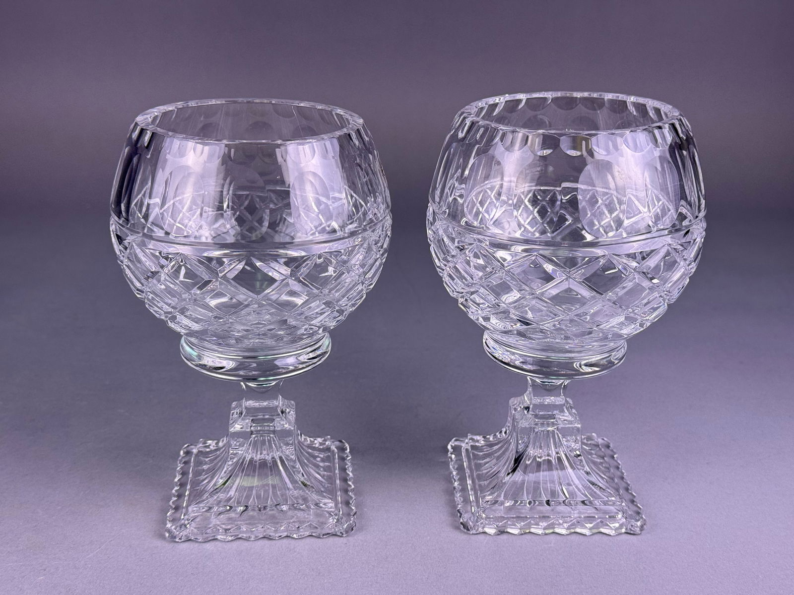A Pair of Zawiercie Hand-Cut Lead Crystal Brandy Snifters (1 of 4)