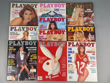 A Collection of 10 Vintage Playboy Magazines, 1996