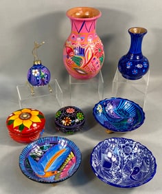 A Collection of 11 Contemporary Mexican Folk Art Pottery Pieces