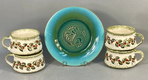 A Collection of Five Romany Spartan and Mid-Century Ceramic Wares