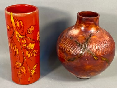Two Mid-Century Modern Ceramic Vases, one Raymor 1979 and one signed A. Serra