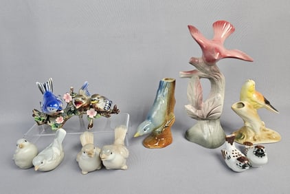 A Collection of Bird Figurines and Decor