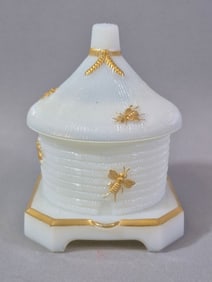 Imperial Milk Glass 'Bee Hive' Lidded Jar