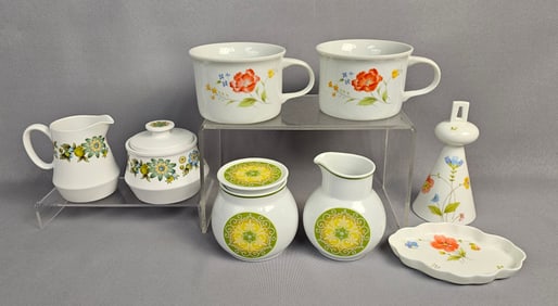 A Collection of Eight Pieces of Japanese Tableware by Noritake, Mikasa, and Hearthside