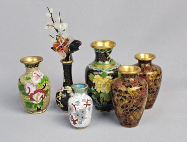 A Collection of Six Chinese Cloisonn?© Miniature Vases