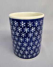 Boleslawiec Polish Pottery Snowflake Pattern Utensil Holder