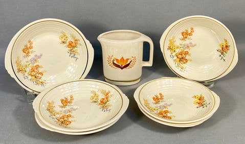 A Collection of 7 Pieces of Edwin M. Knowles Yorktown Shape and Bakerite Ceramic Dinnerware