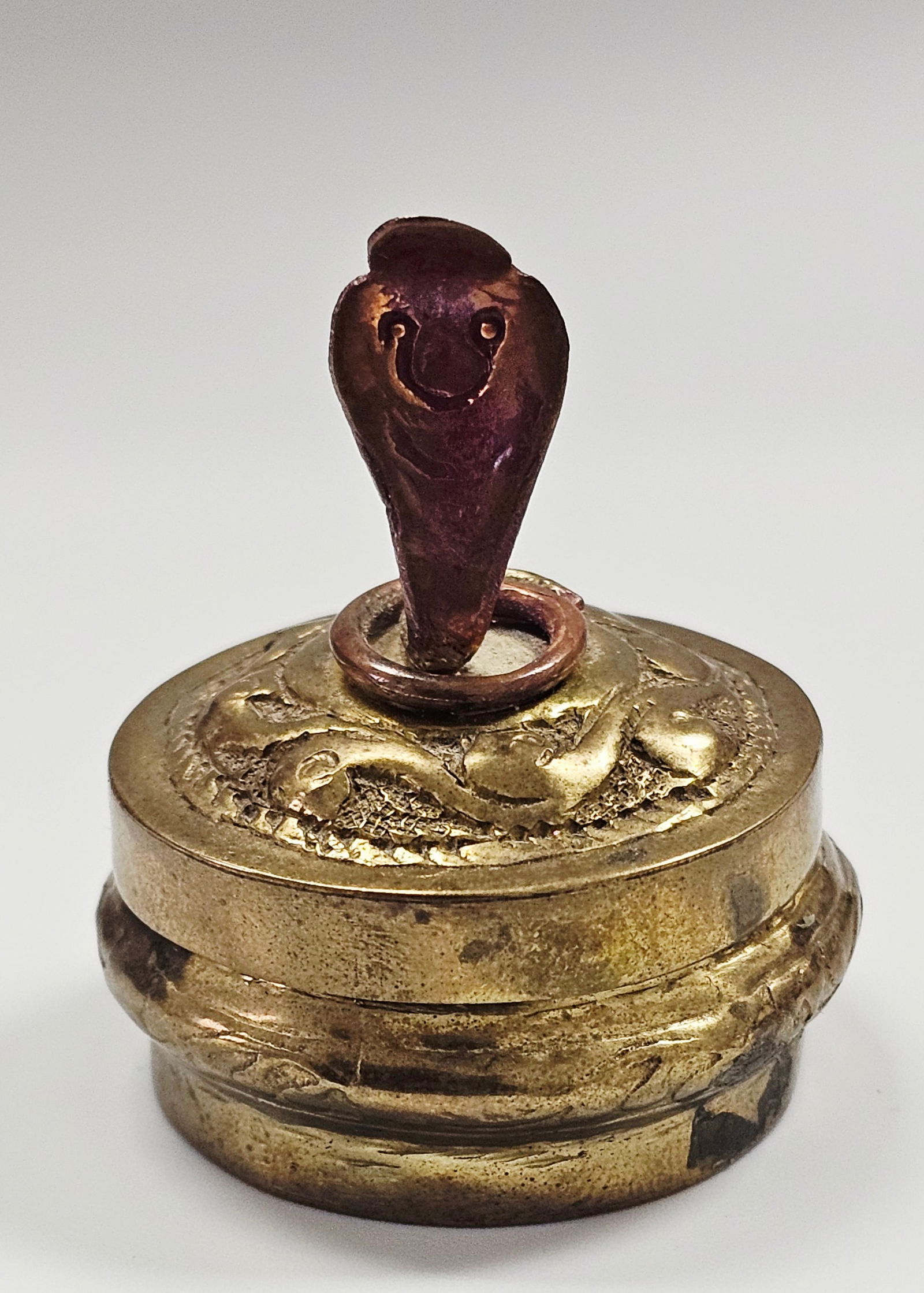 A 20th Century South Asian Brass and Copper Decorative Box with Cobra Finial (1 of 9)