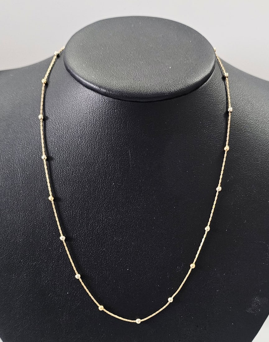 A 14k Yellow Gold Bead Necklace (1 of 6)