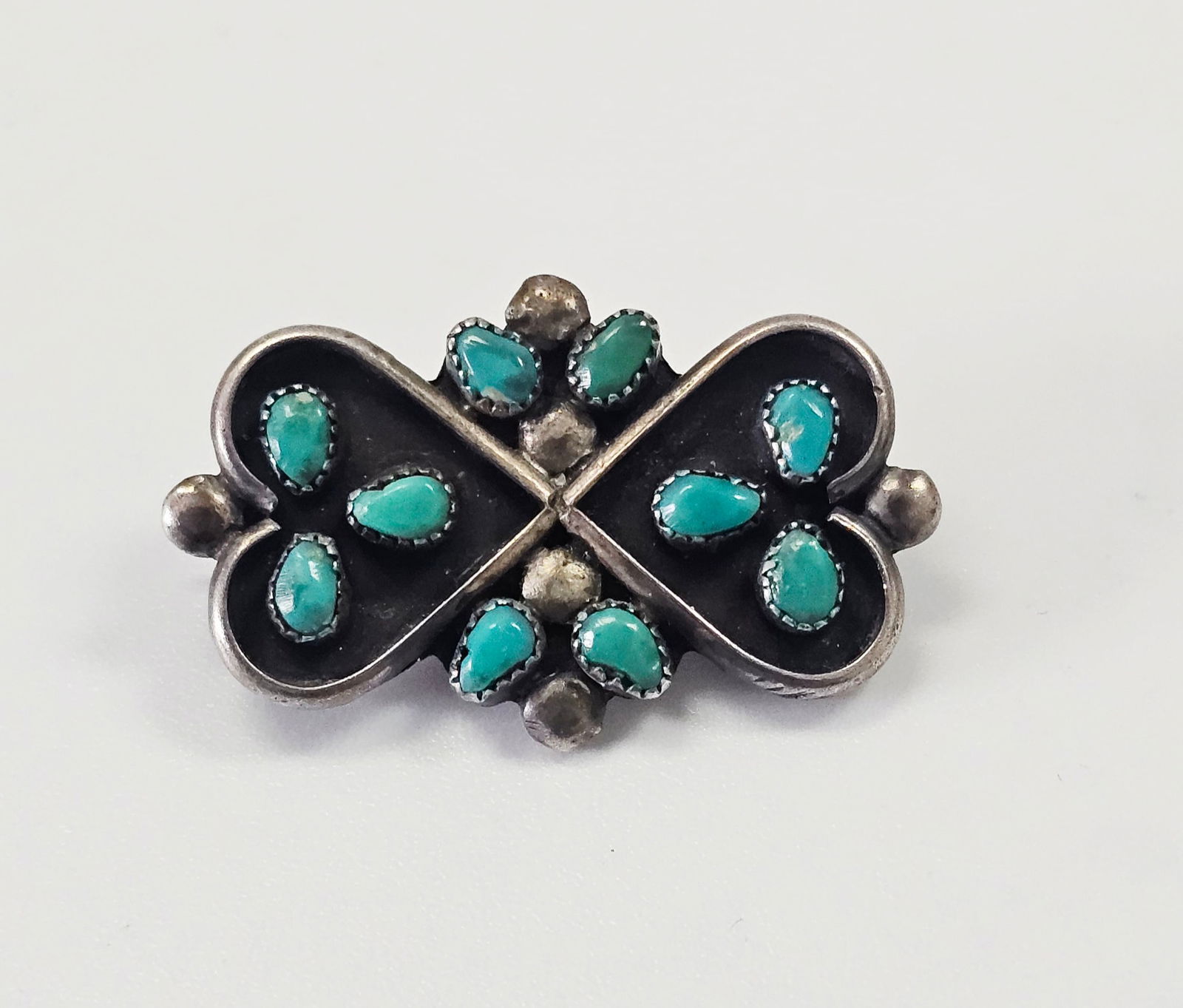 A Native American Style Silver and Turquoise Brooch (1 of 6)