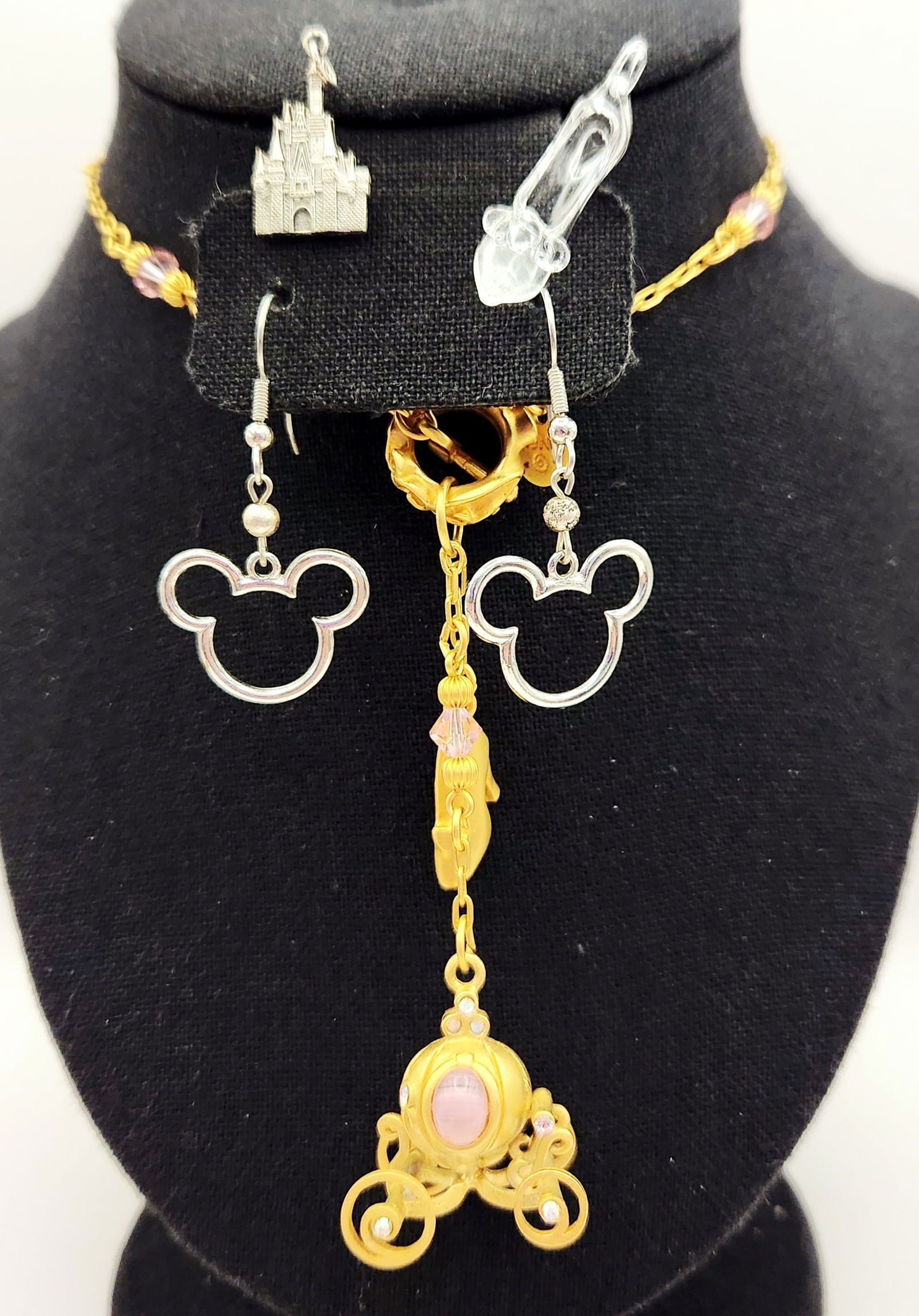 Collection of 5 Pieces of Disney Costume Jewelry including Cinderella and Mickey Mouse Motifs (1 of 13)