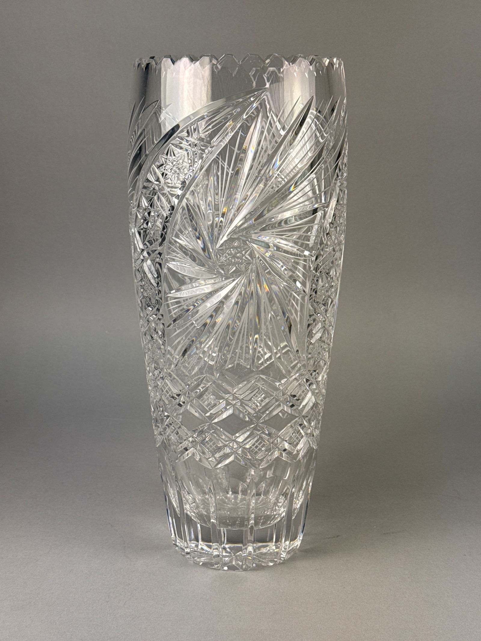 American Brilliant Period Cut Glass Vase (1 of 6)