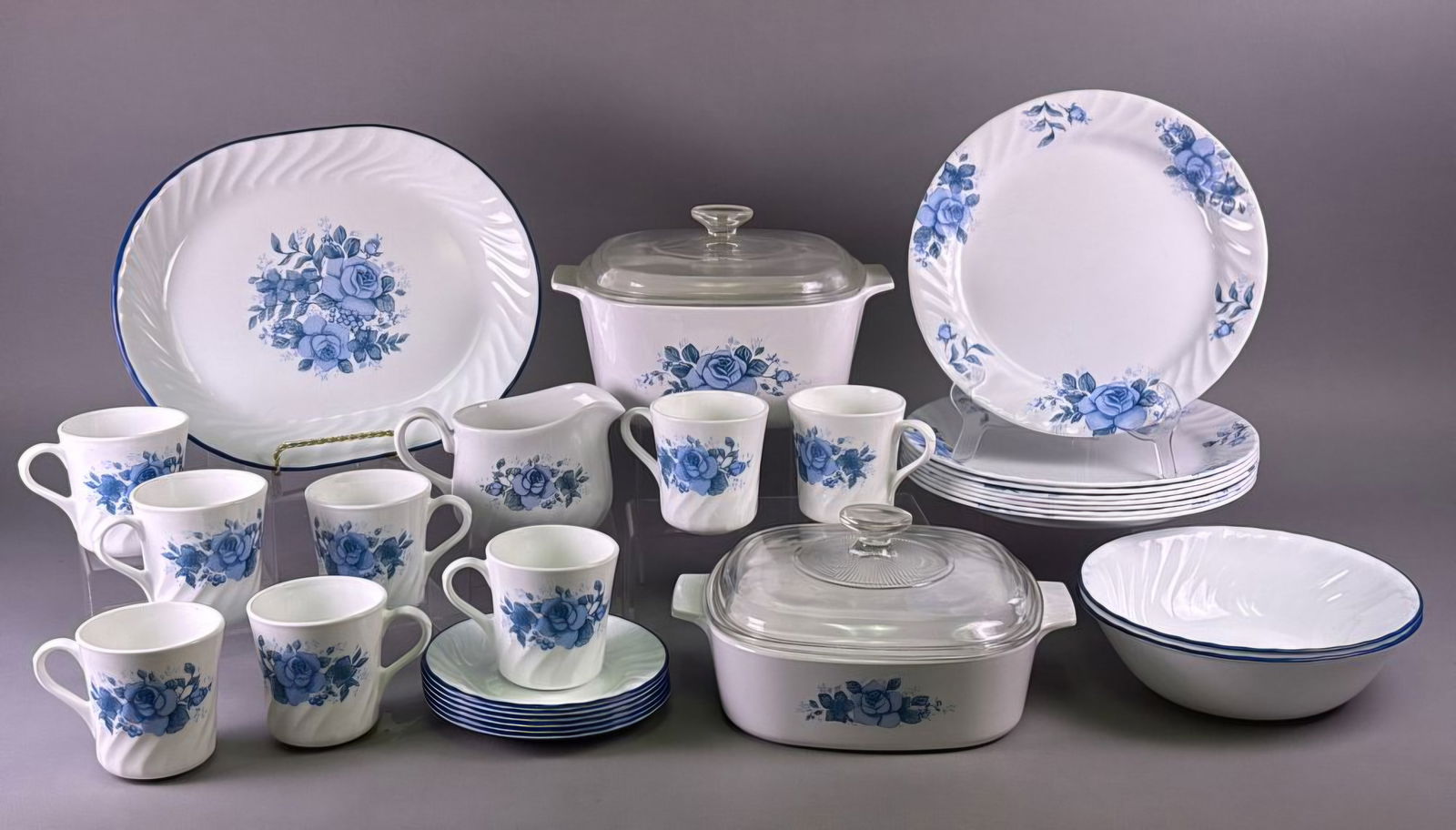 A Collection of Corelle by Corning Blue Velvet Pattern Tableware (1 of 13)
