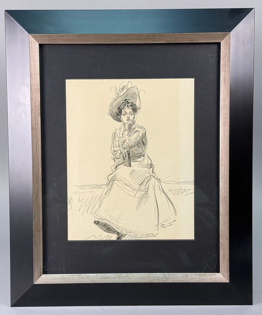 Pen and Ink Portrait of a Woman Sketch (1 of 5)