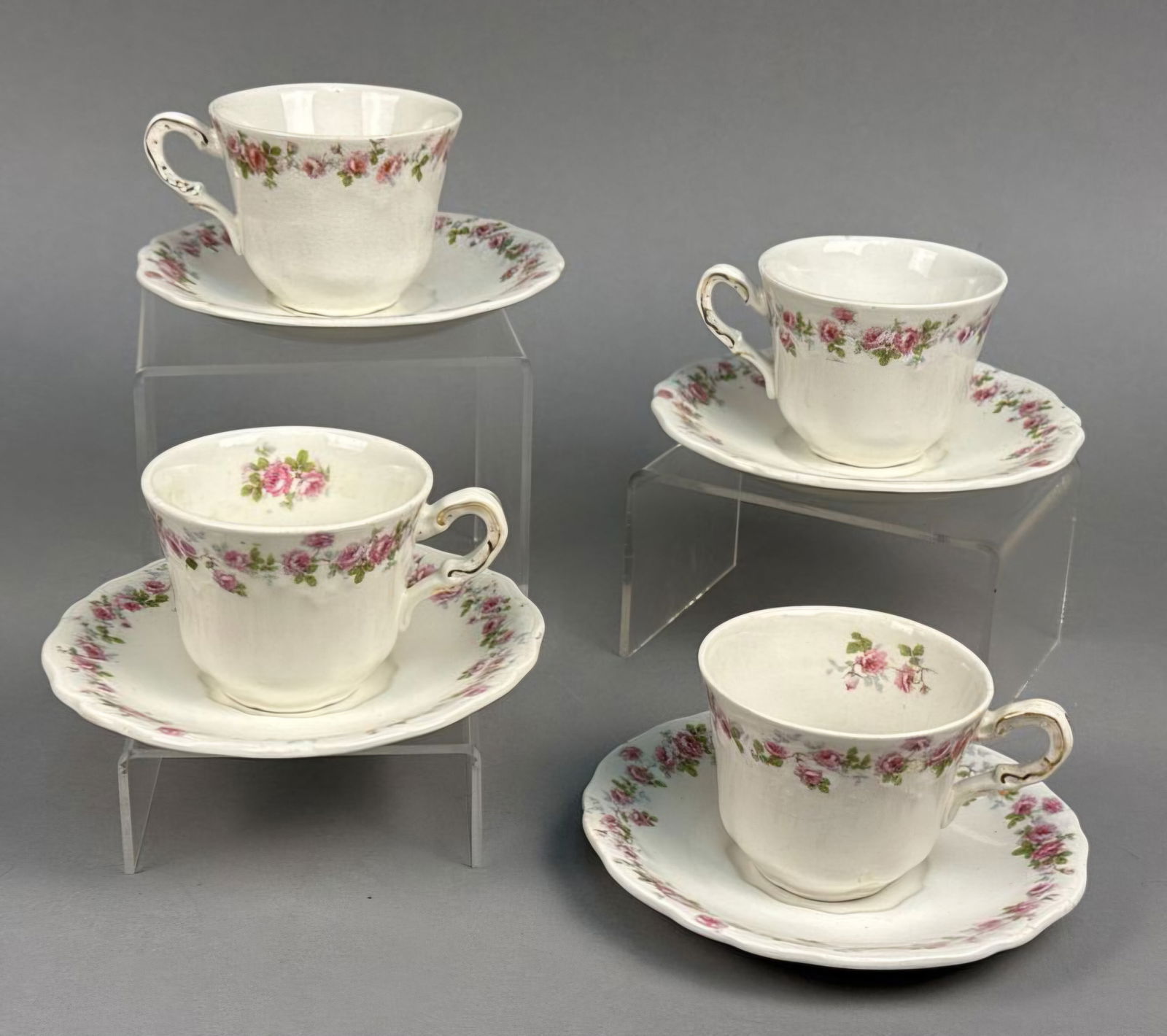 A Collection of 8 John Haddock & Sons Royal Vienna Teacups and Saucers (1 of 9)