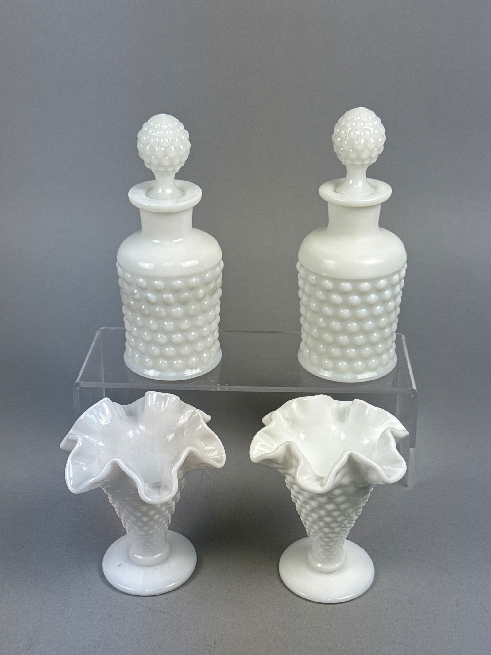 A Collection of 4 Milk Glass Decanters and Vases (1 of 7)