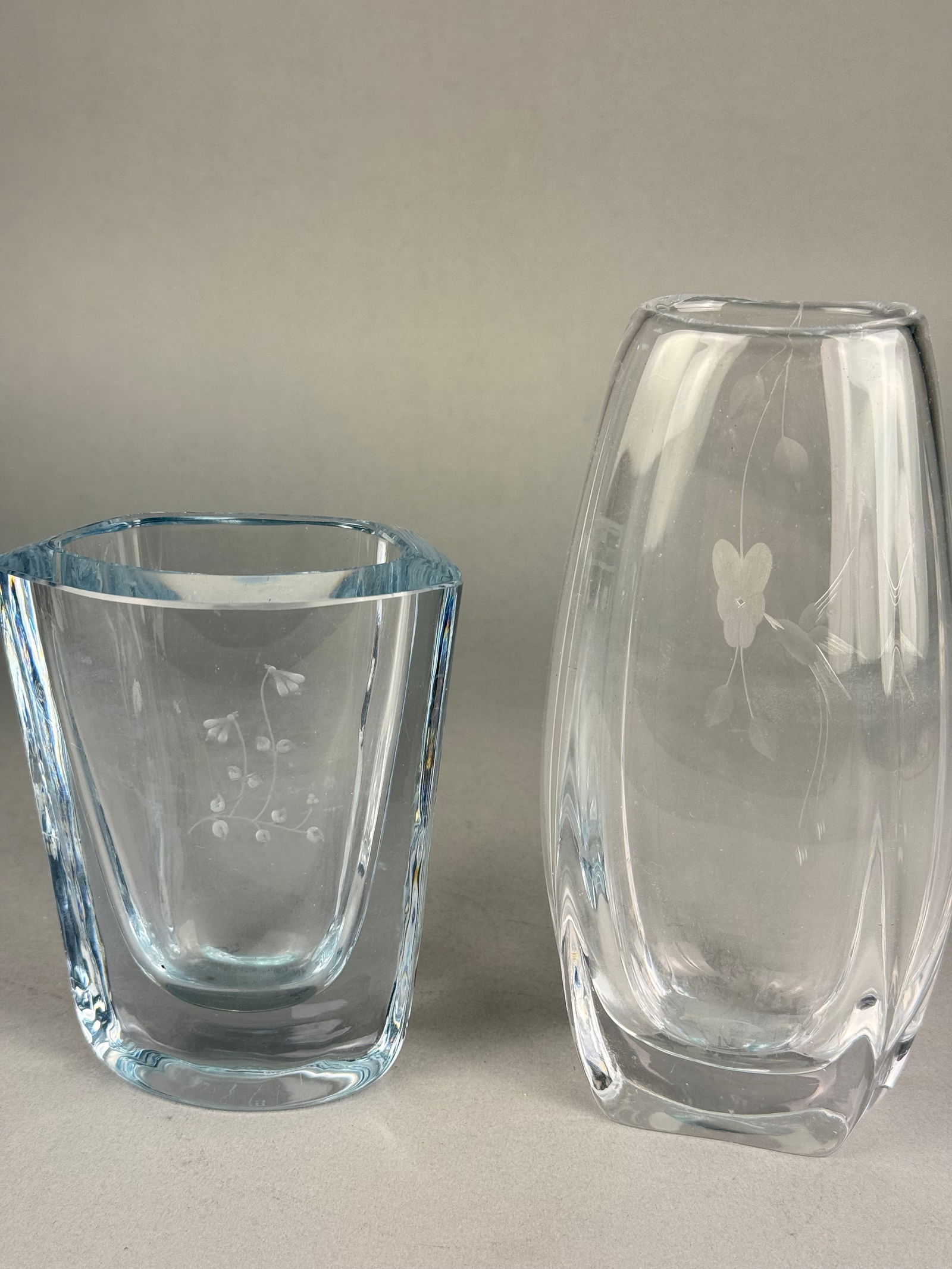 A Pair of Etched Crystal Vases (1 of 7)