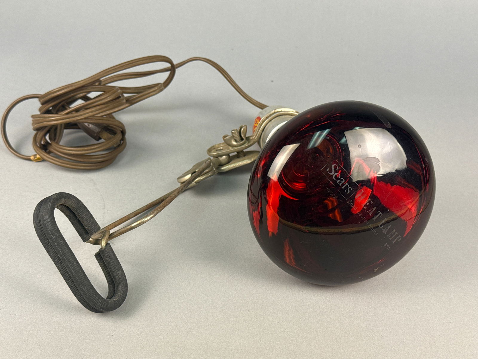 Vintage Sears Ruby Red Heat Lamp with Acme Lite Clip-On Fixture (1 of 5)
