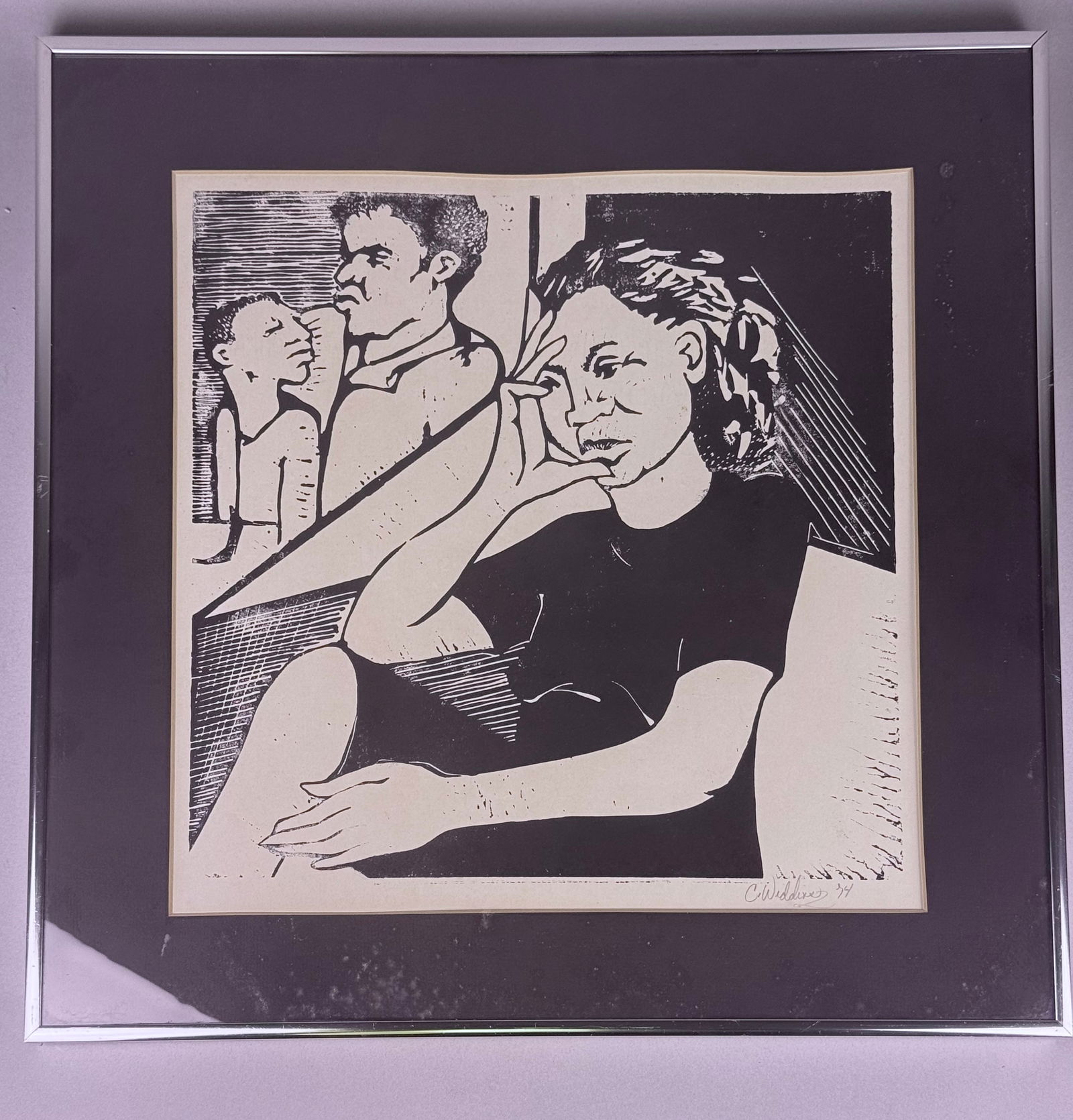 Contemporary Block Print Signed - 2