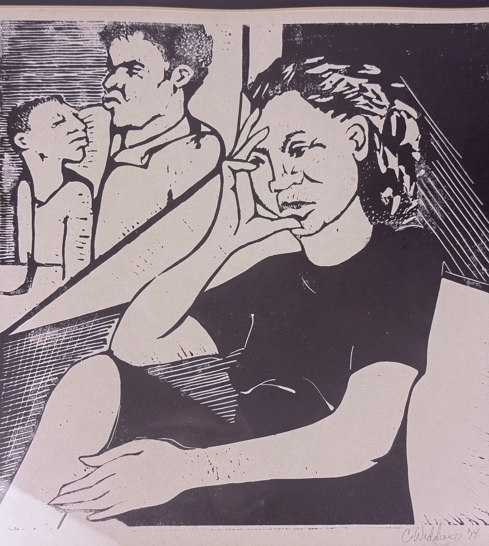 Contemporary Block Print Signed - 3