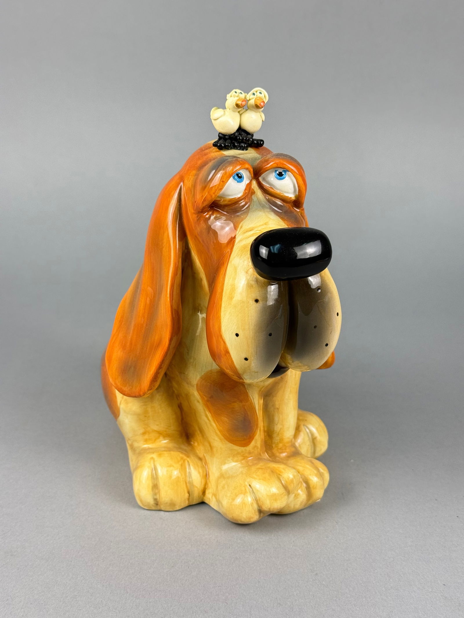 Douglas Russ Berrie Whimsical Ceramic Hound Dog Coin Bank (1 of 7)