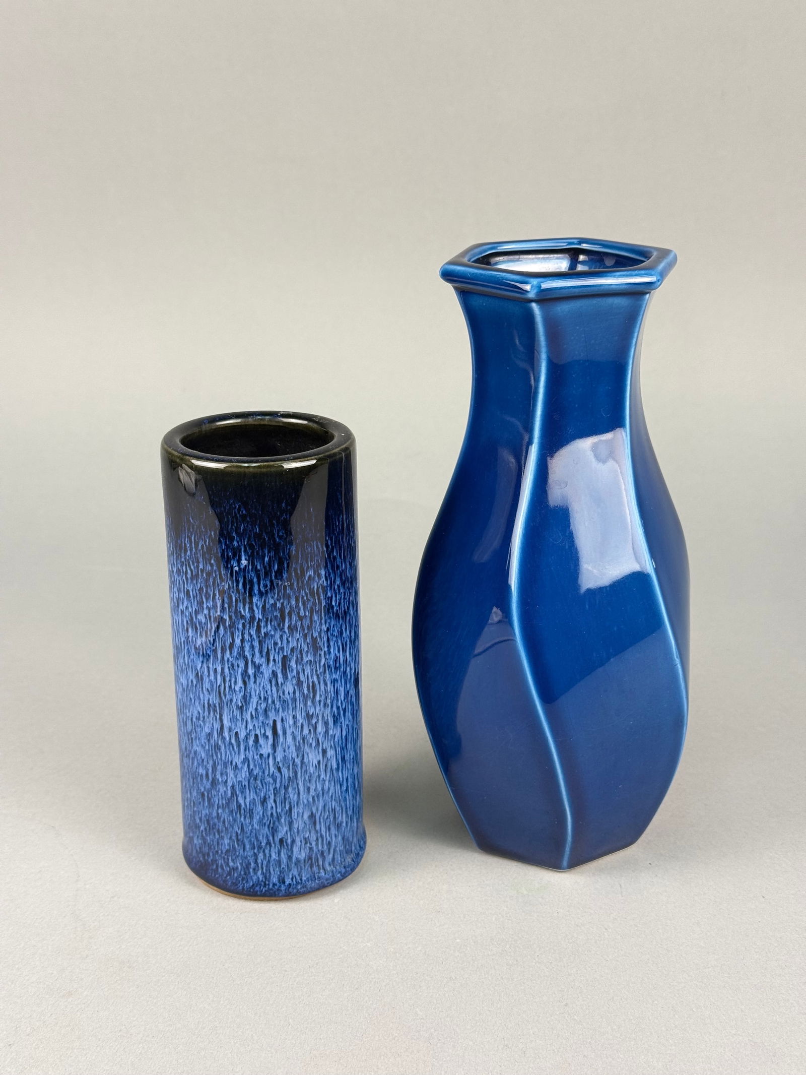 A Pair of Mid-Century Modern Blue Ceramic Vases (1 of 5)