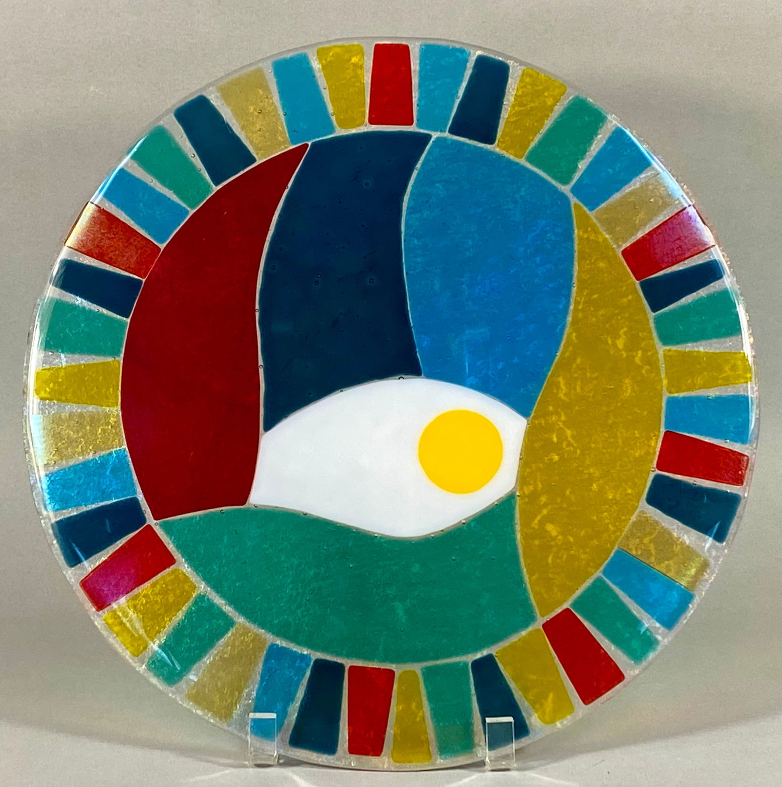 A Contemporary Fused Glass Abstract Art Piece (1 of 4)