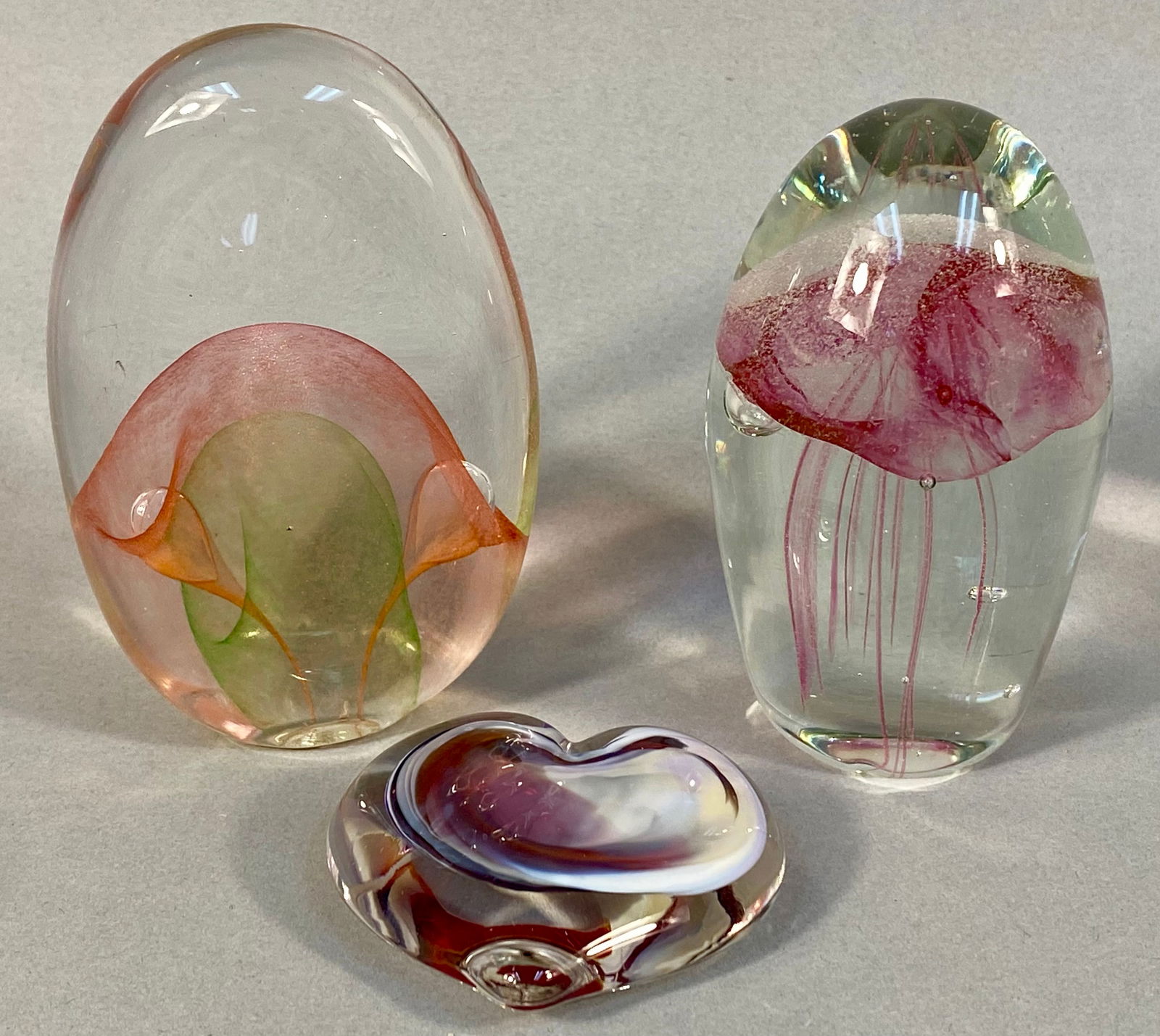 A Trio of Contemporary Art Glass Paperweights (1 of 5)