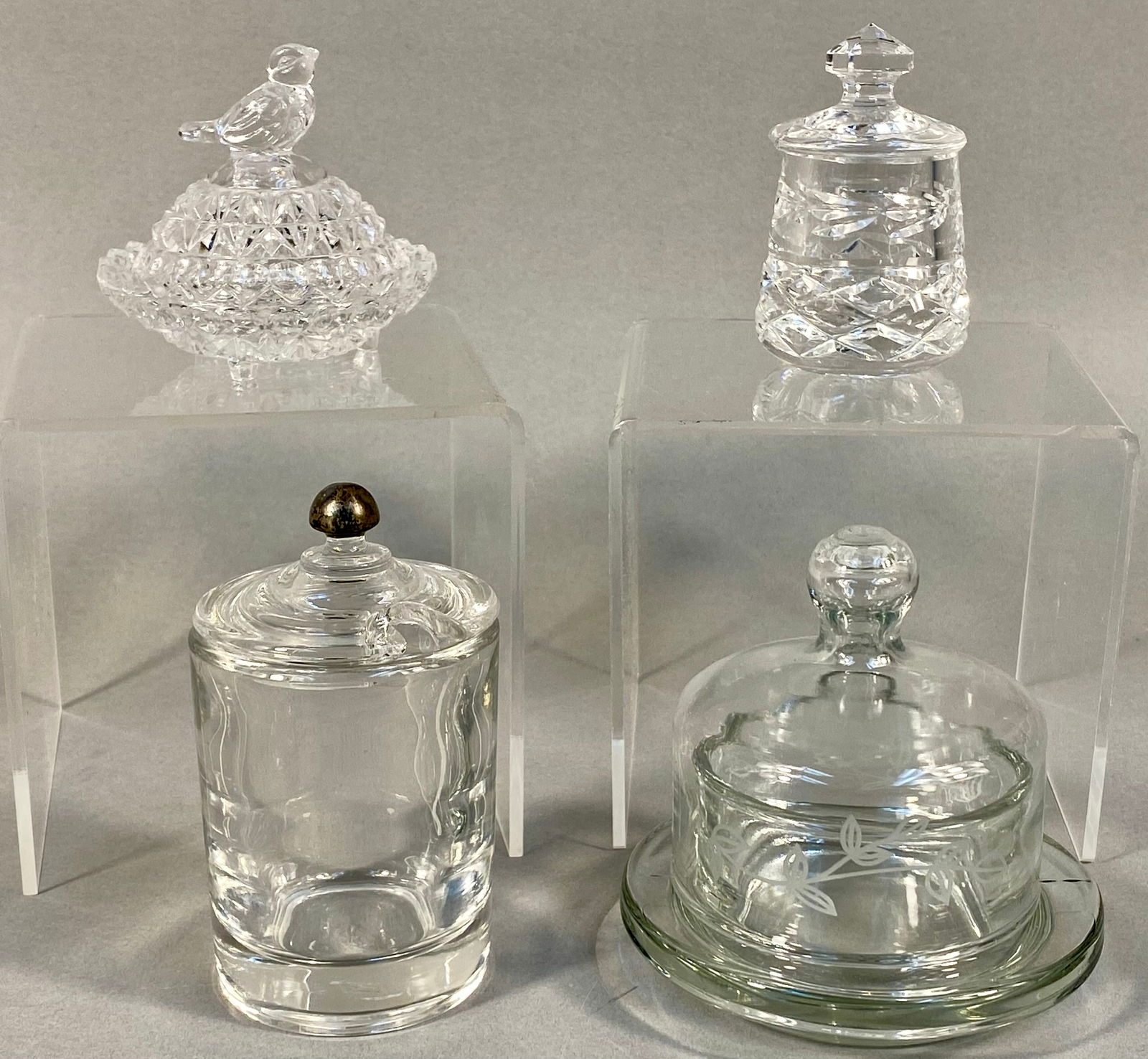 A Collection of Four Princess House Heritage Covered Crystal Dishes (1 of 7)