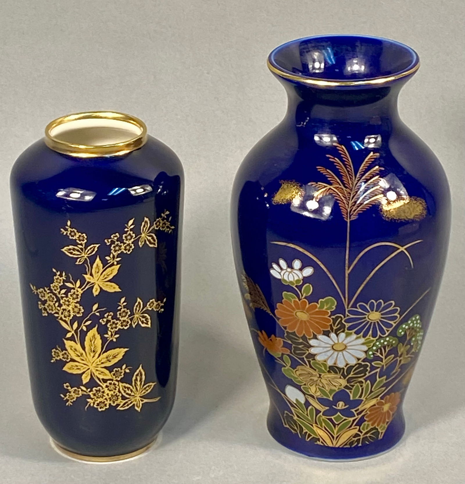 Two Cobalt Blue Porcelain Vases Including Lindner Bavaria and Japanese Examples (1 of 18)