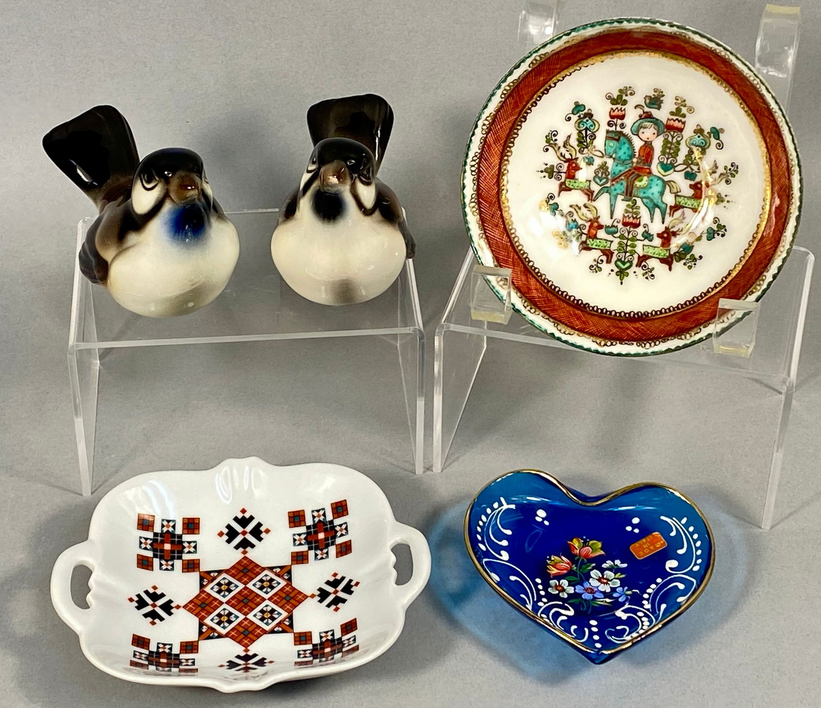 A Collection of Vintage European Decorative Ceramics and Glassware including Arta Austria Enamel (1 of 20)