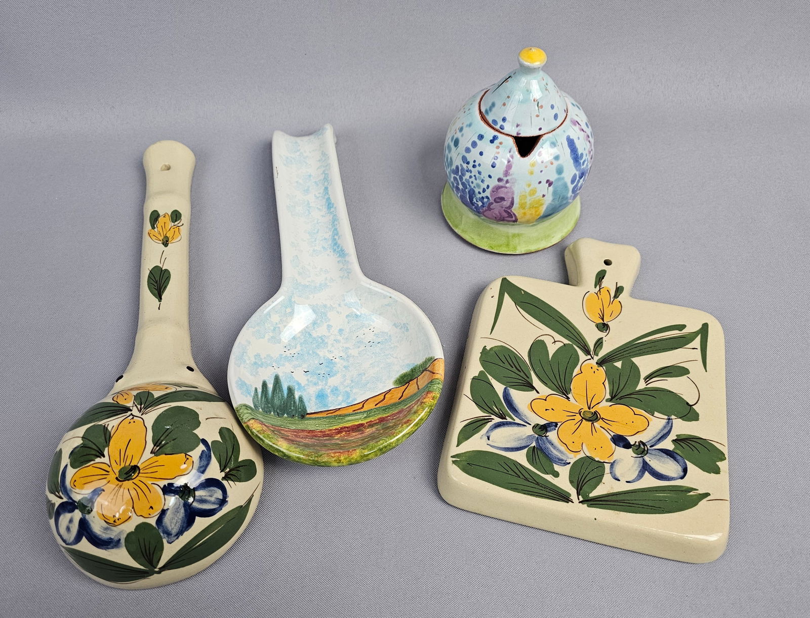 A Collection of 4 Italian Hand-Painted Ceramic and Pottery Kitchen Wares (1 of 13)