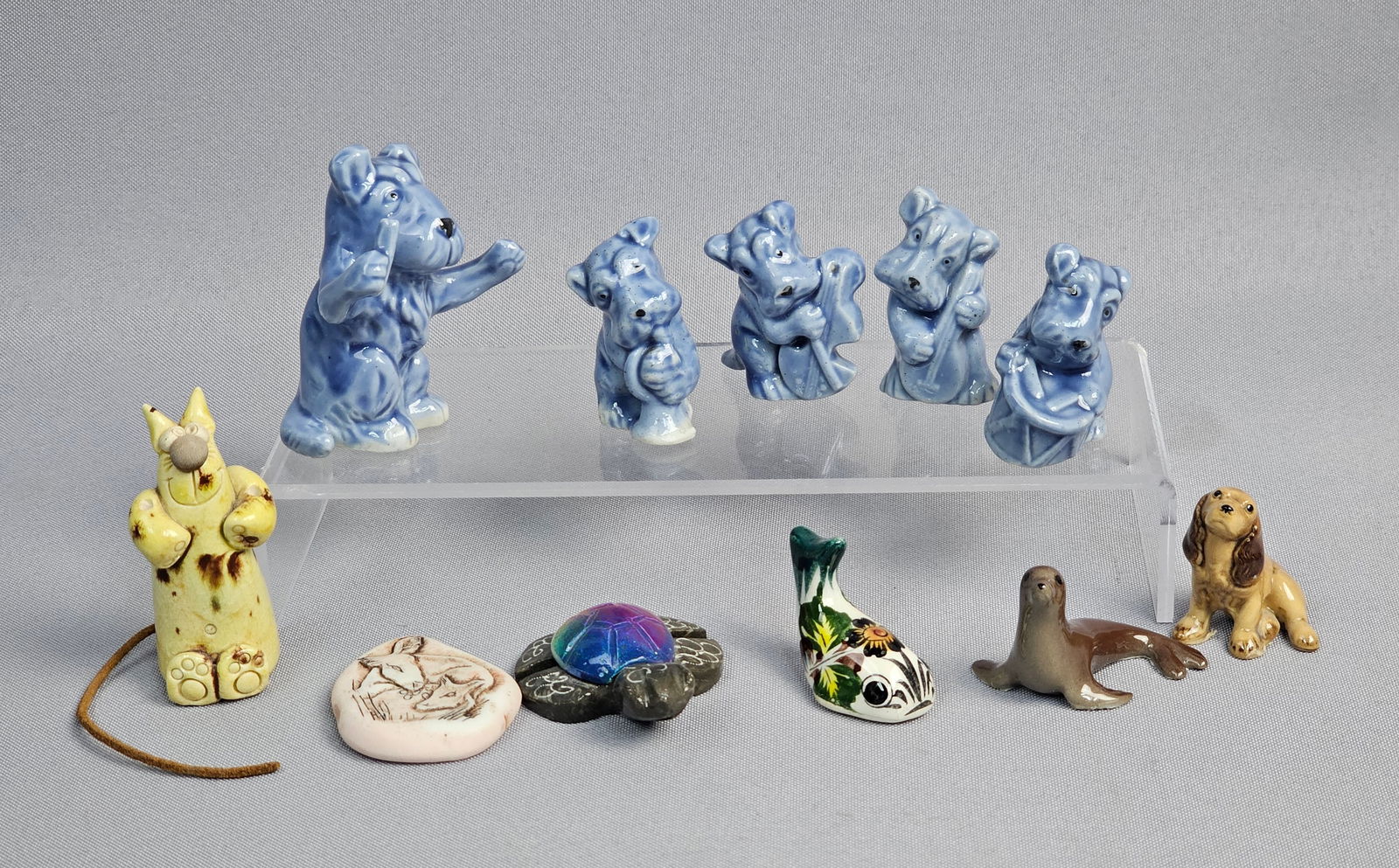 A Collection of Ceramic and Stone Animal Figurines Inc a Terrier Band (1 of 17)