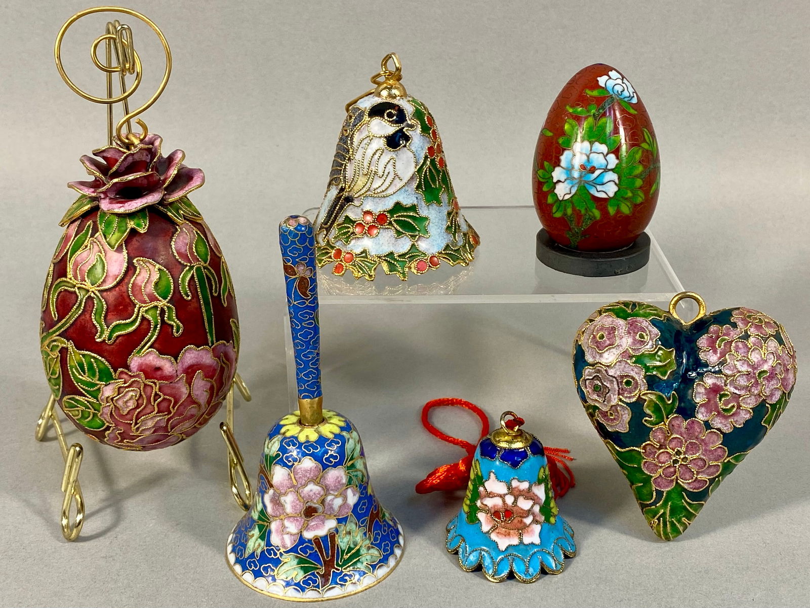 An Assortment of NY Co Enameled Art and Oriental Style Cloisonne Ornaments (1 of 20)