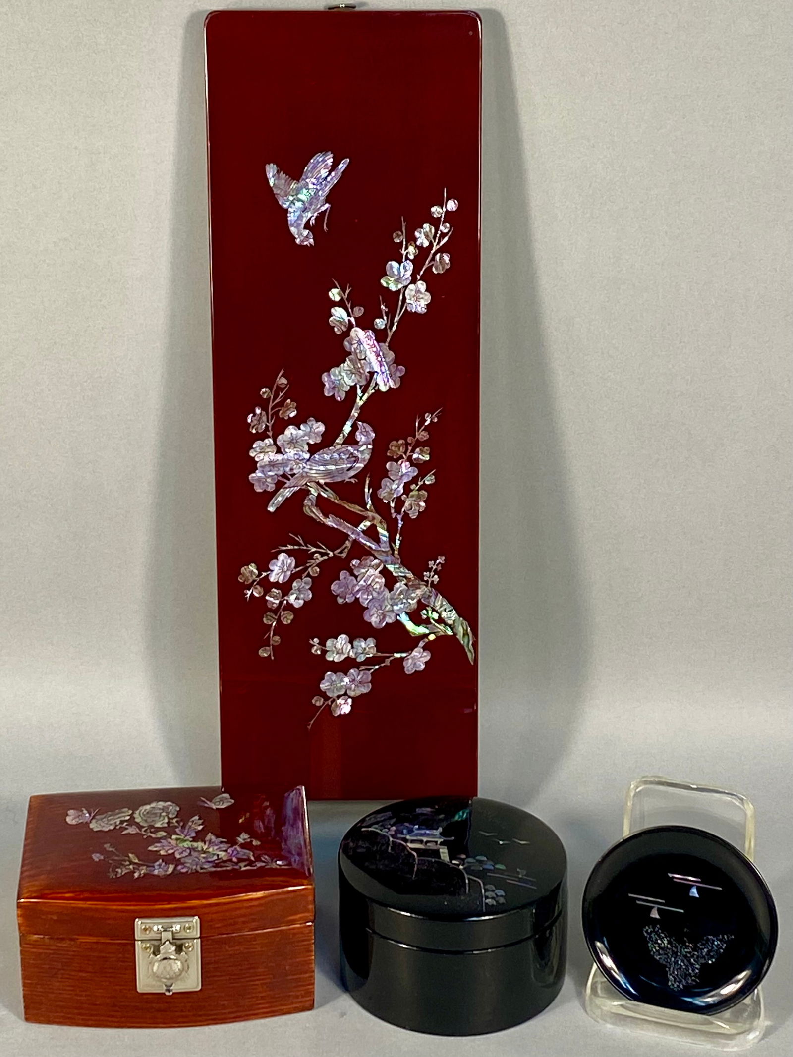 A Group of MCM Oriental Mother of Pearl Inlaid Lacquerware (1 of 12)