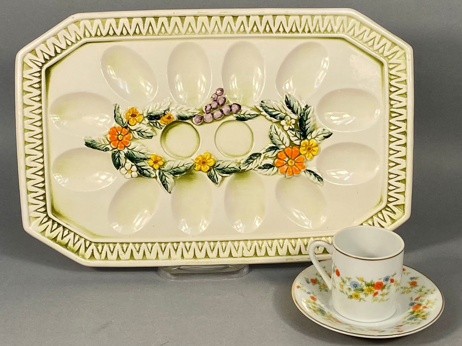 Lefton Ceramic Tableware Including a Deviled Egg Platter and Demitasse Set (1 of 6)