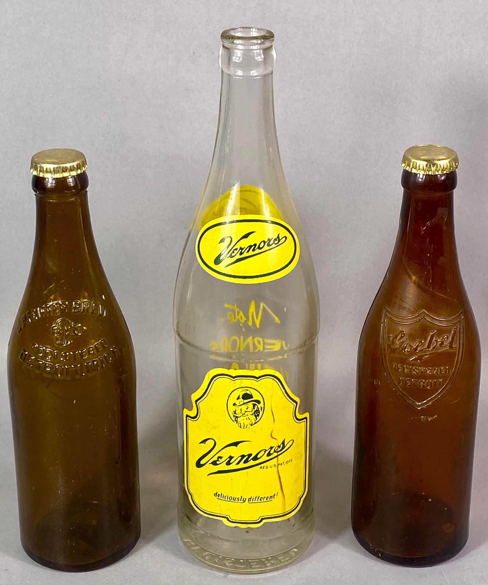 Three Vintage Detroit Beverage Bottles Including Vernors Ginger Ale (1 of 7)