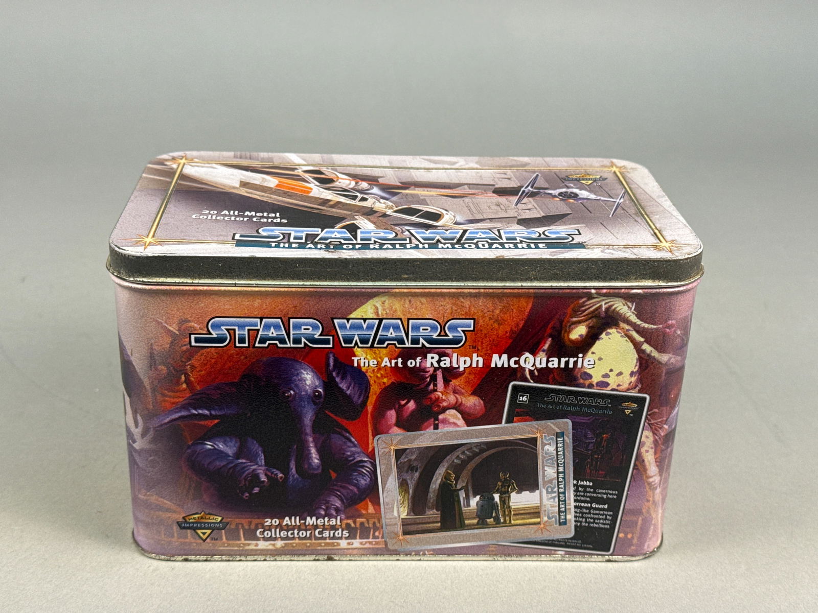 1996 Metallic Impressions Star Wars The Art of Ralph McQuarrie All Metal Collector Cards Tin Set (1 of 8)