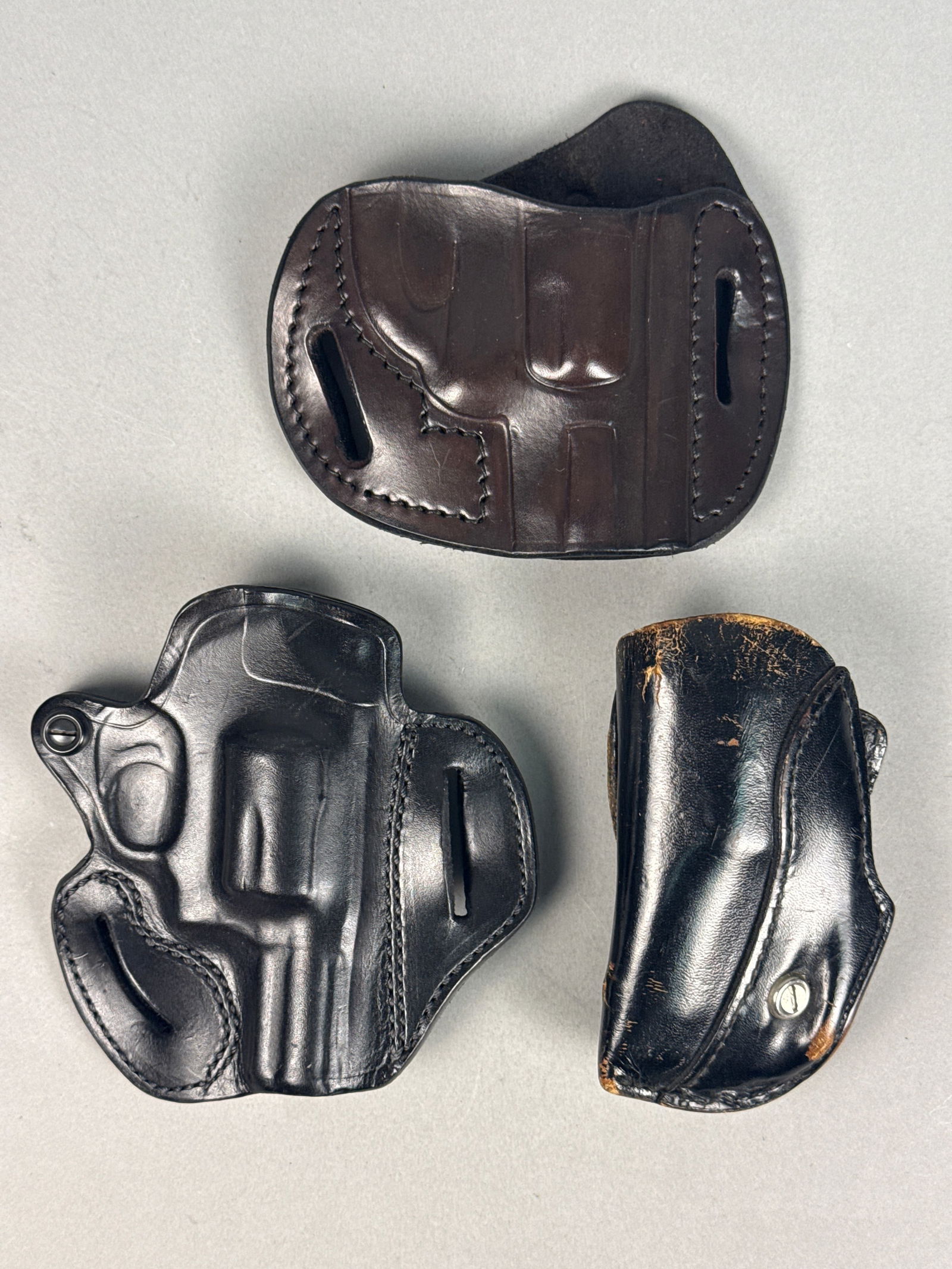 Three Leather Firearm Holsters Including DeSantis and Franz-Loc (1 of 6)