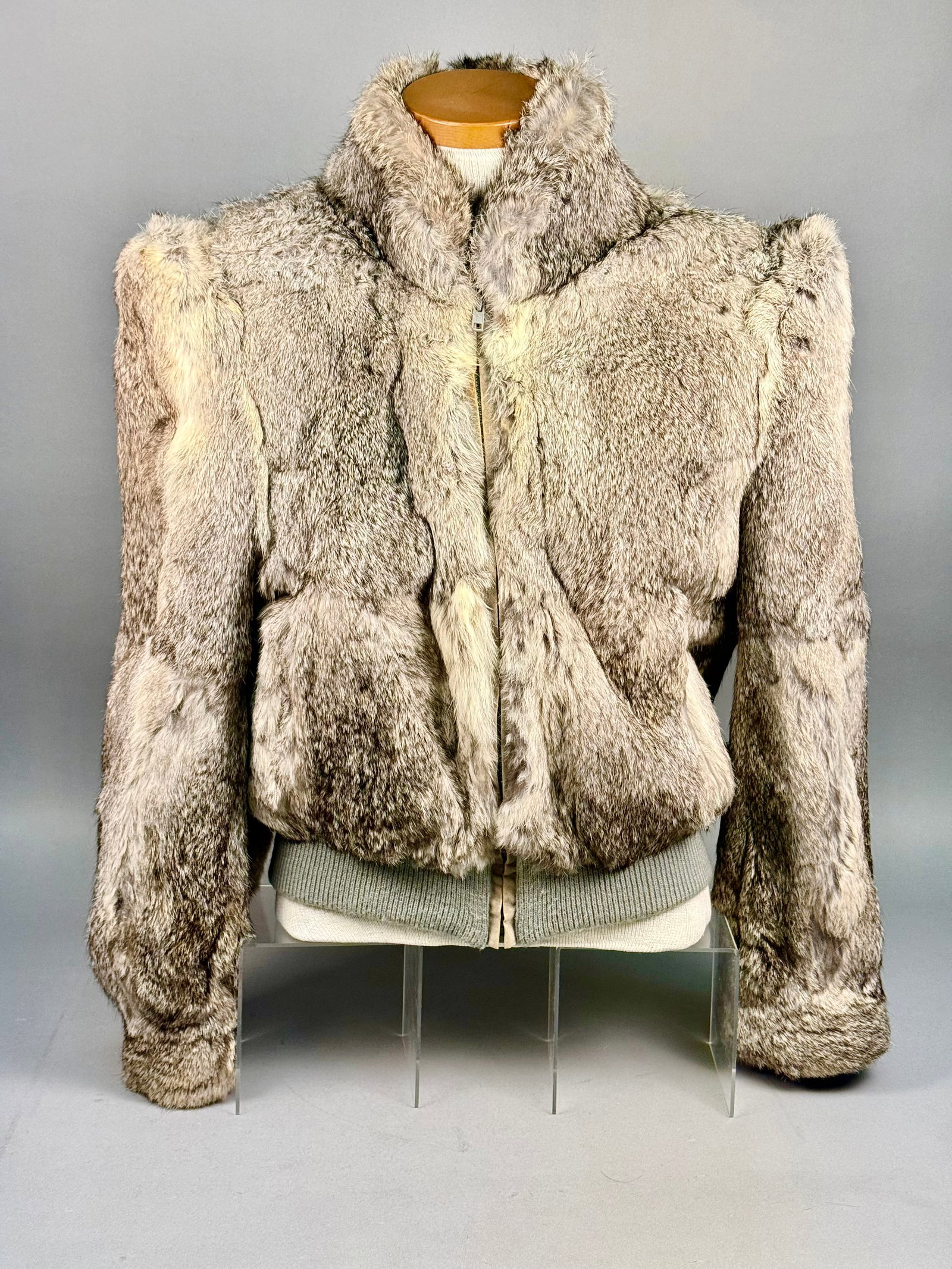 Vintage Rabbit Fur Bomber Jacket (1 of 9)