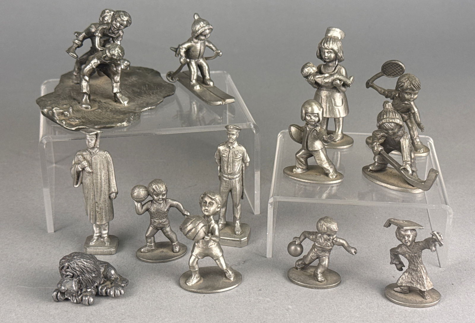 A Collection of Hudson Pewter Miniature Figurines by H. Wilson (1 of 9)