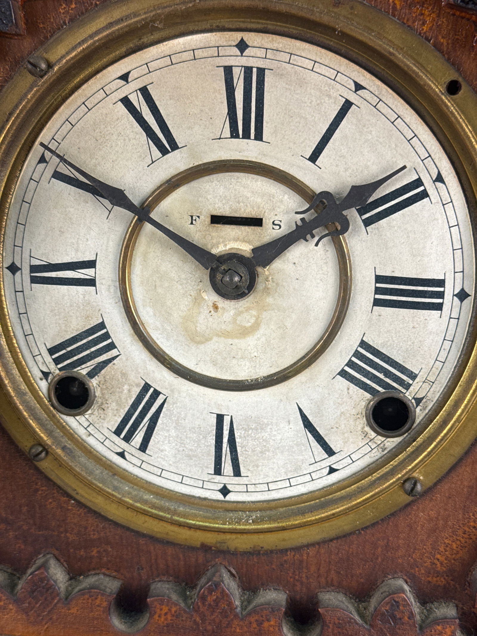 An American Eastlake Style Carved Wood Mantel Clock (1 of 7)