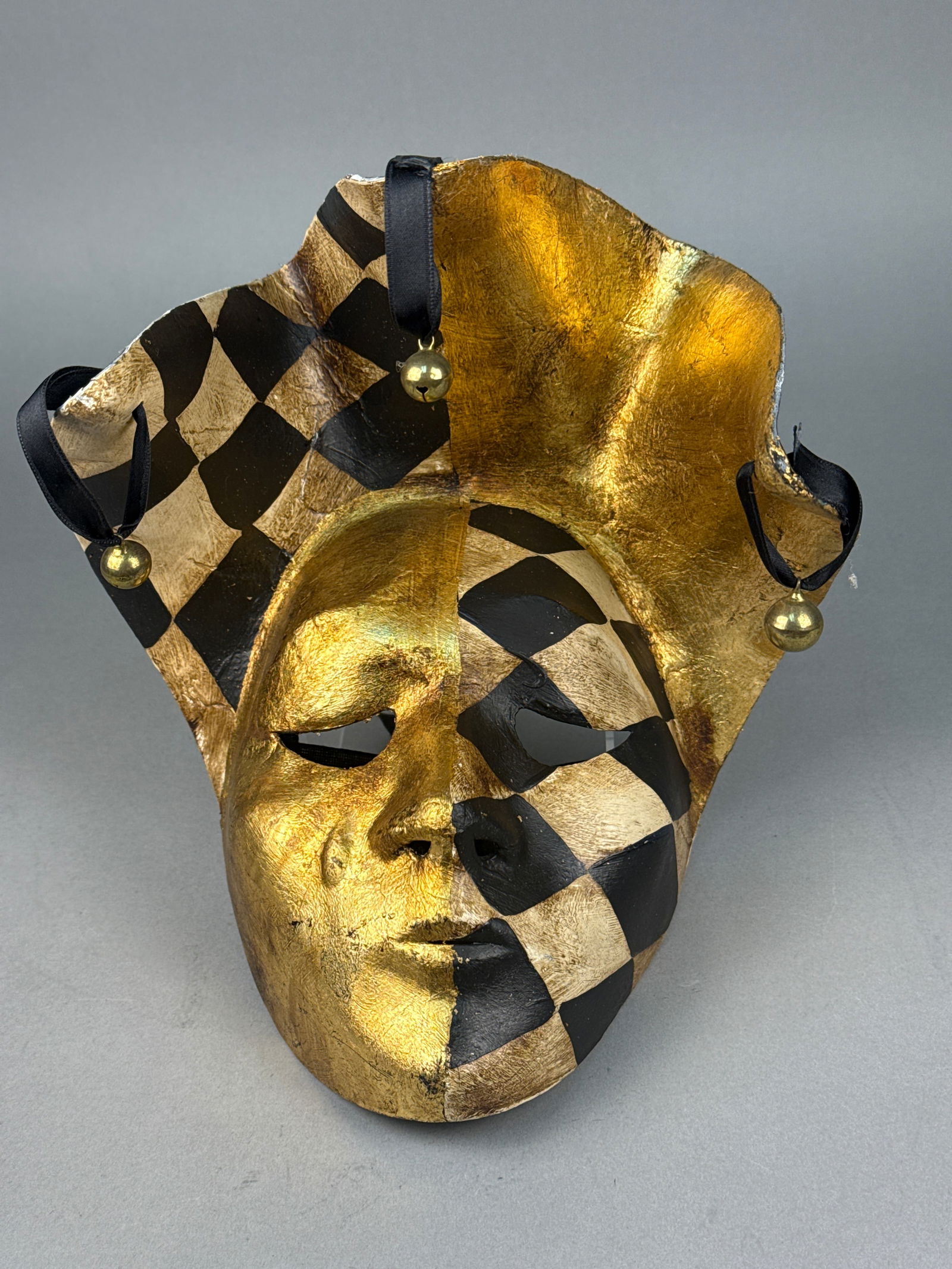 A Venetian-Style Gilt and Hand-Painted Papier-Mache Jester Mask (1 of 4)