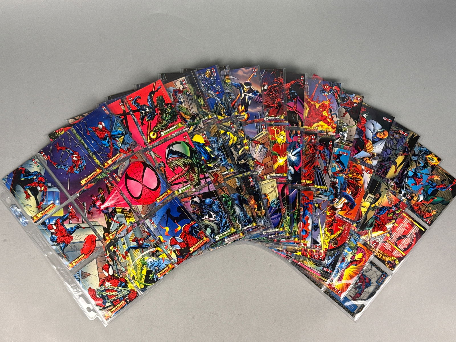A Collection of 1994 Marvel Fleer The Amazing Spider-Man Trading Cards (1 of 9)