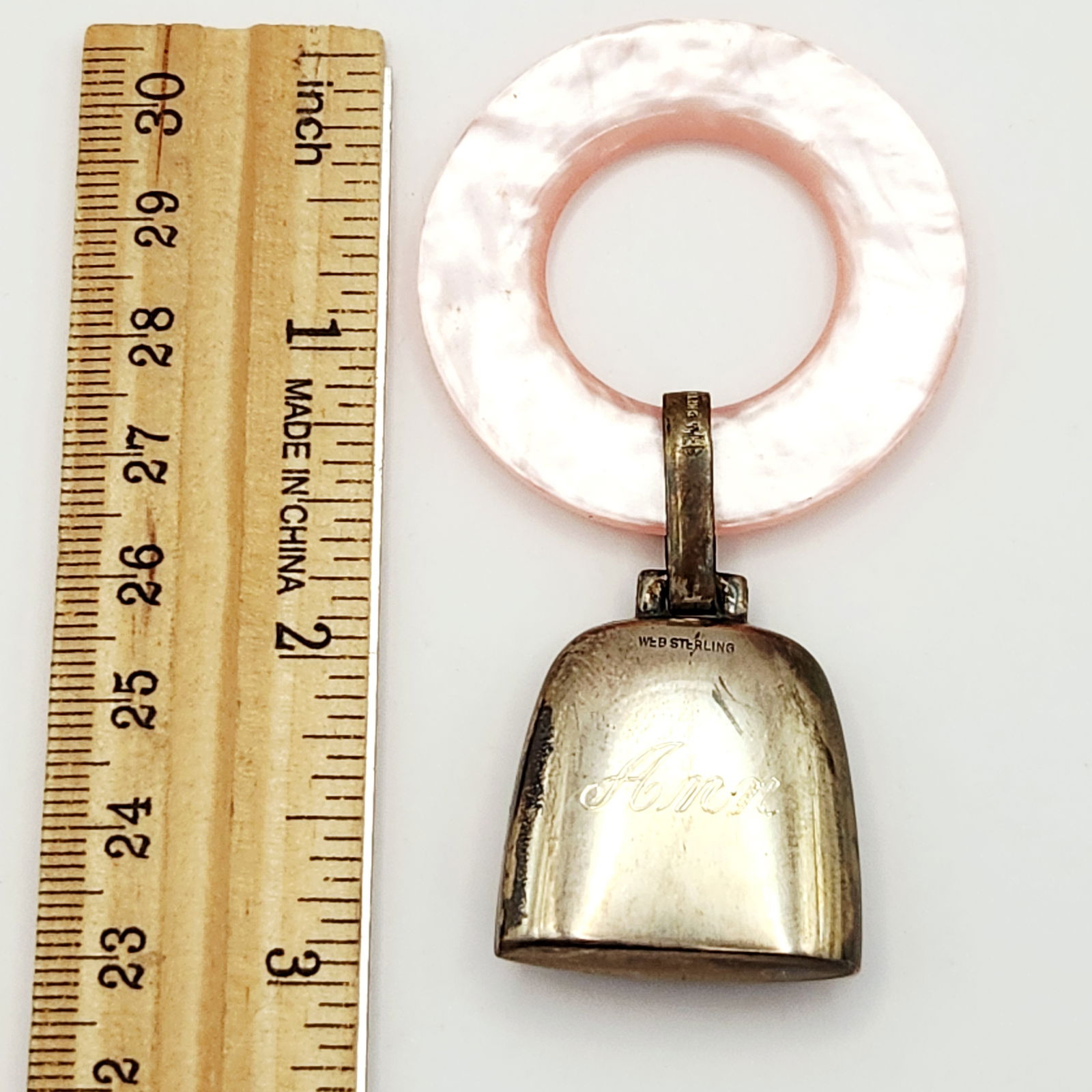 Web Sterling Birth Record Teething Ring 13 Grams - 3