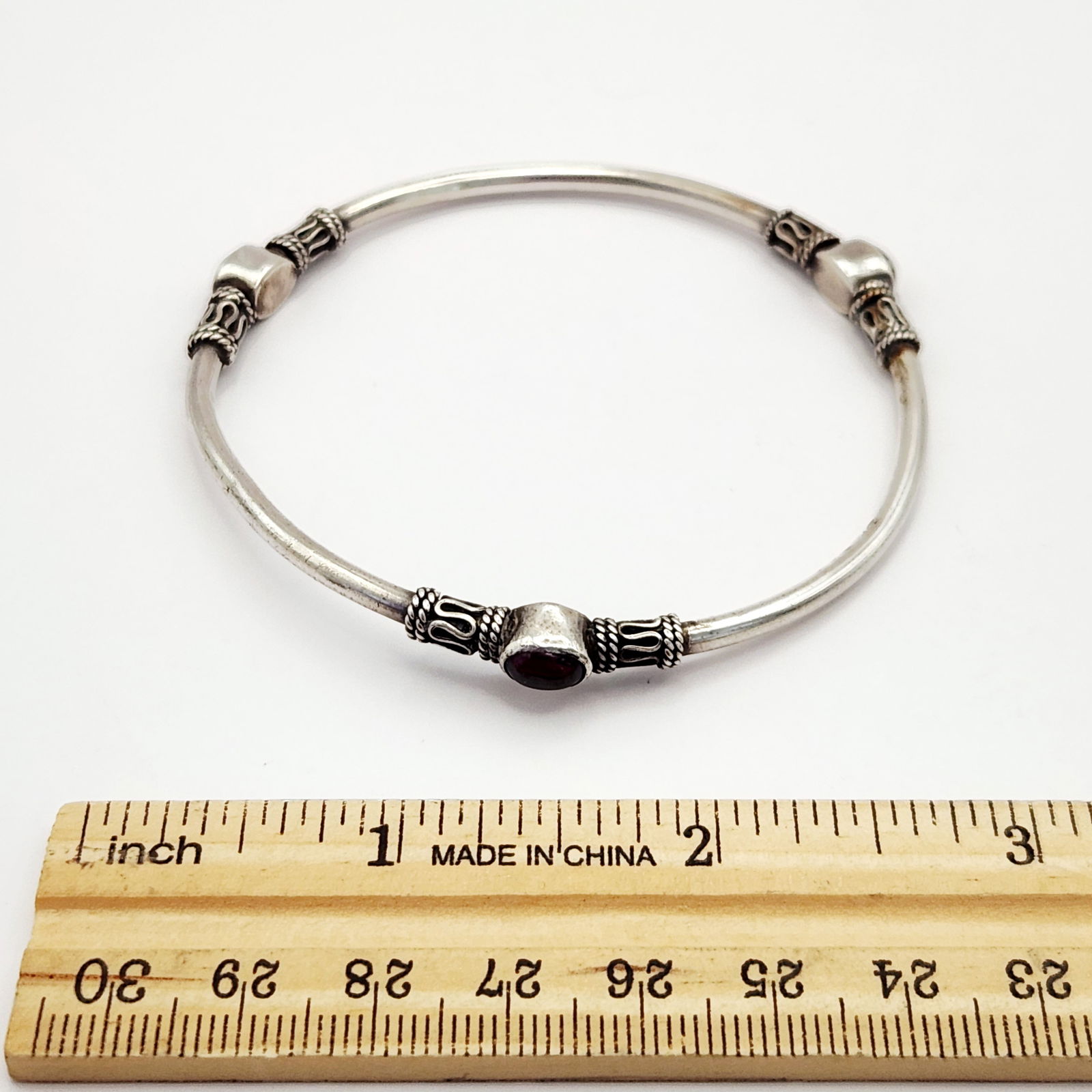 Sterling Silver Gemstone Bangles 25.4 Grams - 3