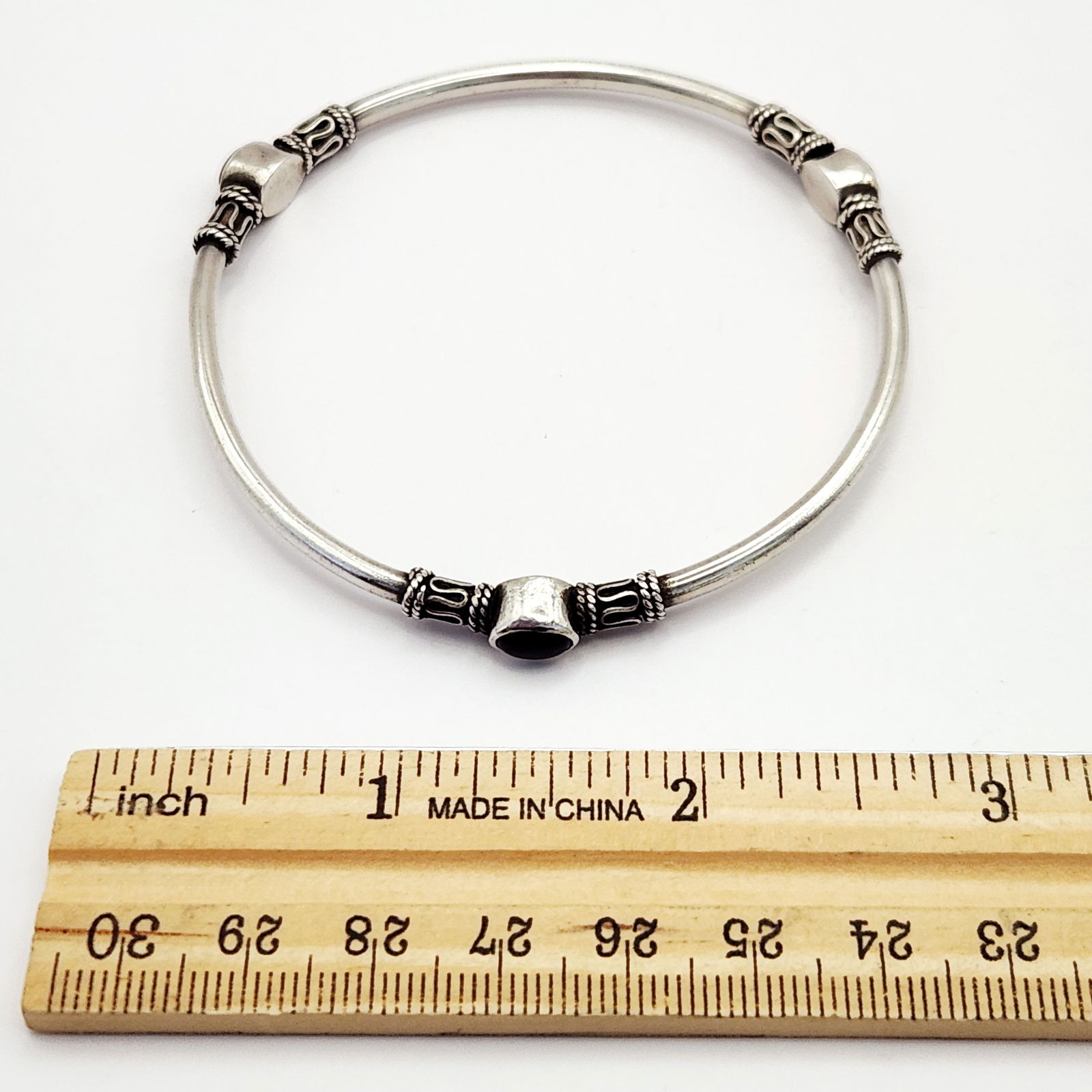 Sterling Silver Gemstone Bangles 25.4 Grams - 5